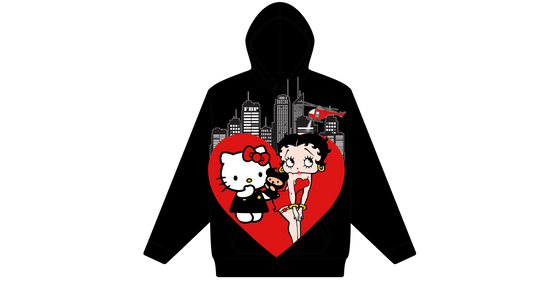 HELLO KITTY X BETTY BOOP RED HOODIE