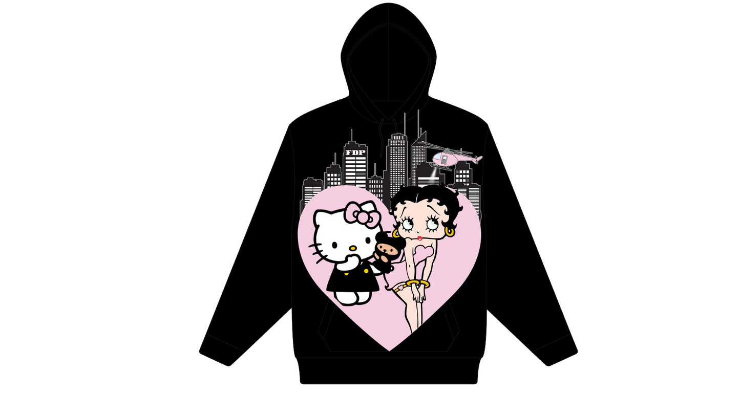 HELLO KITTY X BETTY BOOP PINK HOODIE